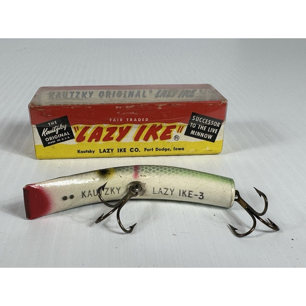 Vintage Kautzky‎ Lazy Ike KL-33 Perch Fishing Lure Original Box